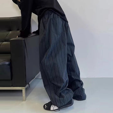 Riolio Men Trendy American Vintage Striped Oversized Streetwear Baggy Pants Y2K Harajuku Hip Hop Casual Wide Leg Trousers Pantalones